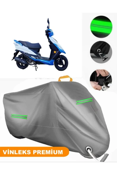 MotoEN  Vinleks Gri Apachi Alfa 50 Uyumlu Motosiklet Brandası Lüx Kalite (Kilit Uyumlu) ürün görseli 1