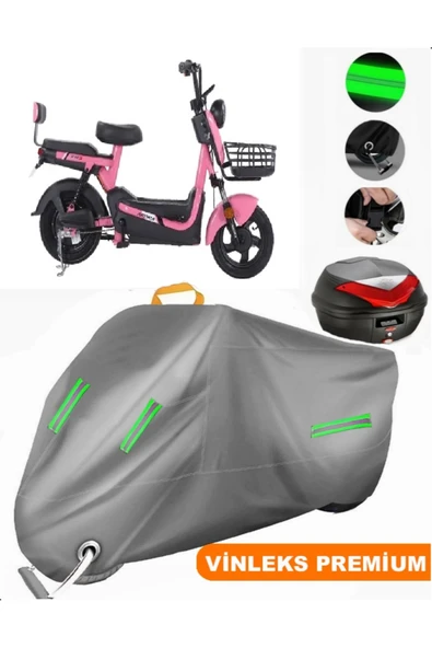 MotoEN  Vinleks Gri Arora ZR3 Arka Çanta Uyumlu Motosiklet Brandası (Kilit Uyumlu)