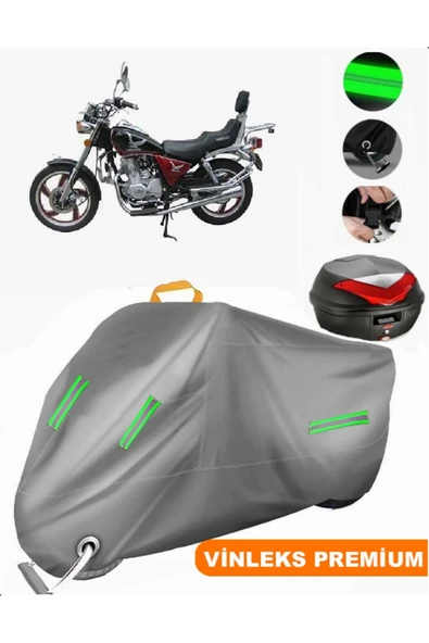 MotoEN  Vinleks Gri Arora YM 150-A Arka Çanta Uyumlu Motosiklet Brandası (Kilit Uyumlu) ürün görseli