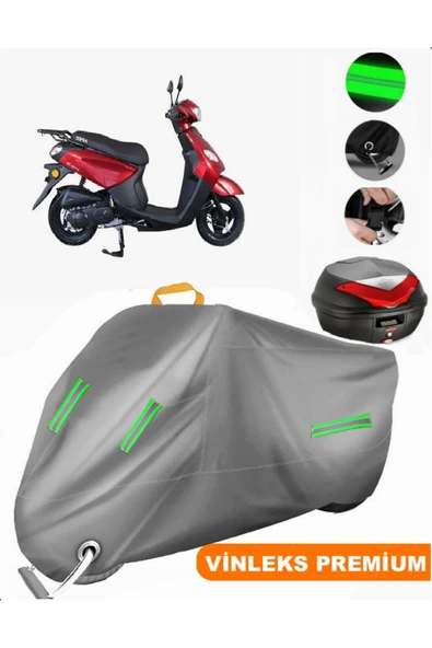 MotoEN  Vinleks Gri Apec PS3 Arka Çanta Uyumlu Motosiklet Brandası (Kilit Uyumlu)