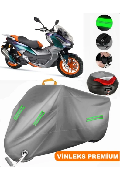 MotoEN  Vinleks Gri Arora Beatrix Arka Çanta Uyumlu Motosiklet Brandası (Kilit Uyumlu) ürün görseli