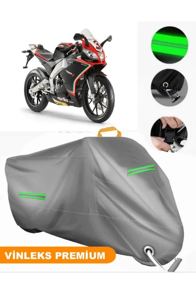 MotoEN  Vinleks Gri Aprilia RS4 125 4T Uyumlu Motosiklet Brandası Lüx Kalite (Kilit Uyumlu)