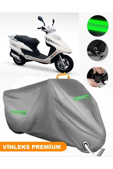 MotoEN  Vinleks Gri Asya Efsane Eco 100 Uyumlu Motosiklet Brandası Lüx Kalite (Kilit Uyumlu) ürün görseli 1