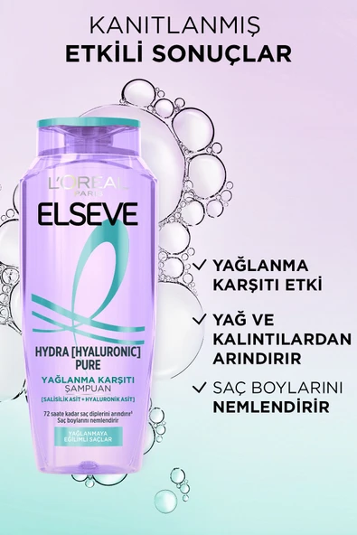 Elseve Hydra [hyaluronic] Pure Salisilik Asit Içeren Yağlanma Karşıtı Arındırıcı Şampuan 300ml - 4