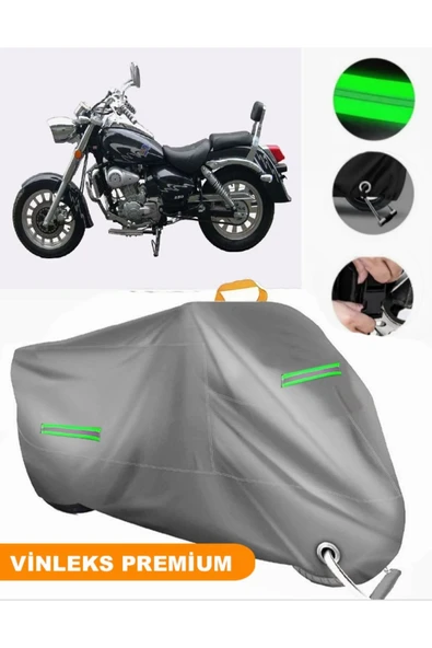 MotoEN  Vinleks Gri Asya Pars 250 Uyumlu Motosiklet Brandası Lüx Kalite (Kilit Uyumlu)
