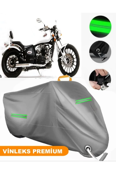 MotoEN  Vinleks Gri Asya Ghost 350 Uyumlu Motosiklet Brandası Lüx Kalite (Kilit Uyumlu) ürün görseli