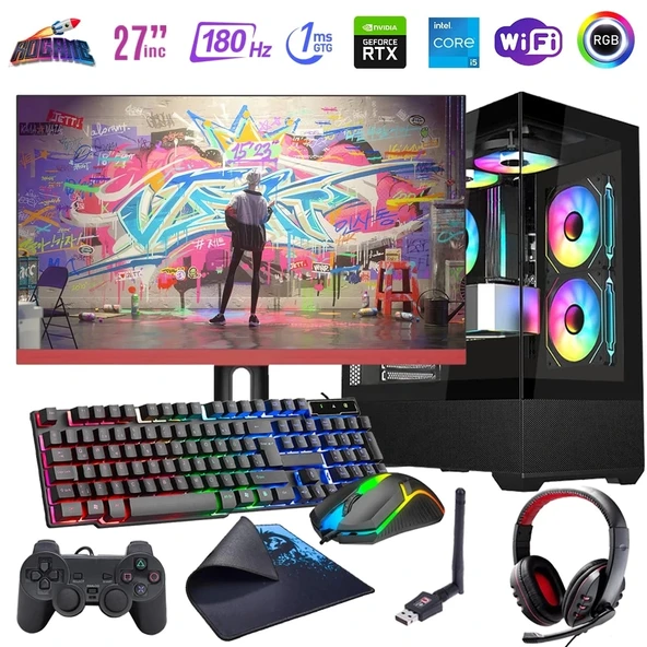 i5 14400F 16GB DDR4 1TB m2 12GB RTX4070 27" 180Hz Monitörlü Oyun Bilgisayarı (Gaming SET)