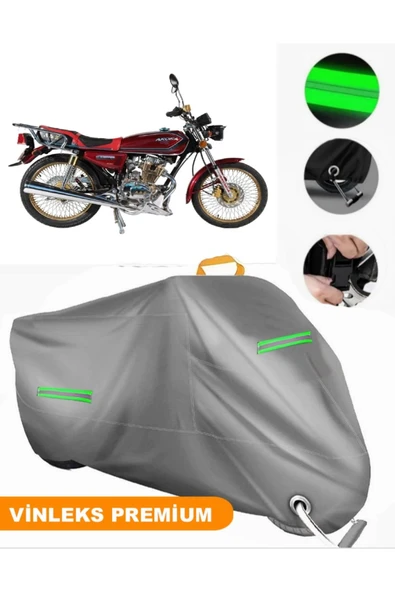 MotoEN Vinleks Gri Arora AR 100-8 A Modifiye Uyumlu Motosiklet Brandası Lüx Kalite (Kilit Uyumlu)