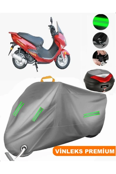 MotoEN  Vinleks Gri Asya AS 150 T 7B Arka Çanta Uyumlu Motosiklet Brandası (Kilit Uyumlu) ürün görseli