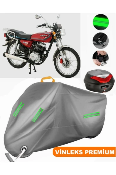 MotoEN  Vinleks Gri Abush CGA 125i Arka Çanta Uyumlu Motosiklet Brandası (Kilit Uyumlu) ürün görseli 1