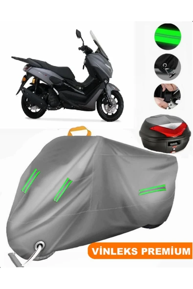 MotoEN  Vinleks Gri Arora MAX-T EASY Arka Çanta Uyumlu Motosiklet Brandası (Kilit Uyumlu) ürün görseli 1