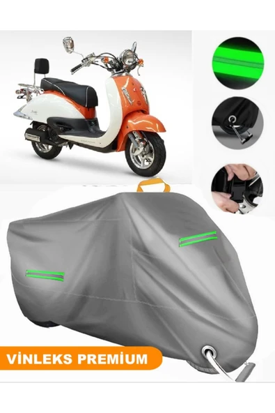 MotoEN  Vinleks Gri Asya Nostalji 125 Uyumlu Motosiklet Brandası Lüx Kalite (Kilit Uyumlu) ürün görseli