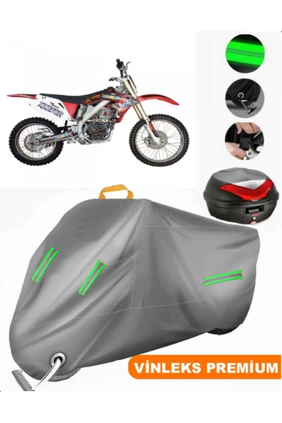 MotoEN  Vinleks Gri Apachi XZ 250R Arka Çanta Uyumlu Motosiklet Brandası (Kilit Uyumlu)