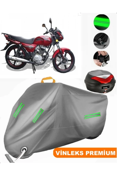 MotoEN  Vinleks Gri Arora AR 170-20 Elegant Arka Çanta Uyumlu Motosiklet Brandası (Kilit Uyumlu) ürün görseli