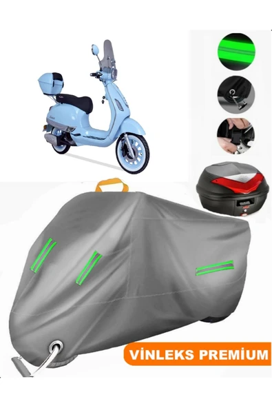 MotoEN  Vinleks Gri Arora Safari 125 Arka Çanta Uyumlu Motosiklet Brandası (Kilit Uyumlu) ürün görseli