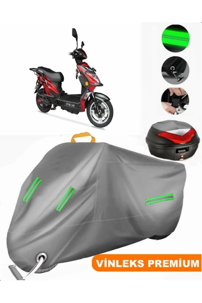 MotoEN  Vinleks Gri Arora  Atak 249 Arka Çanta Uyumlu Motosiklet Brandası (Kilit Uyumlu)