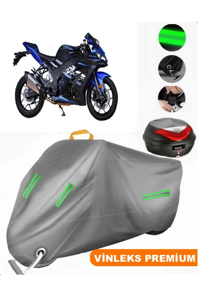 MotoEN  Vinleks Gri Arora AR450 Arka Çanta Uyumlu Motosiklet Brandası (Kilit Uyumlu)