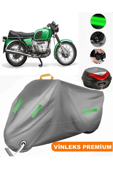 MotoEN  Vinleks Gri Bmw R 60-6 Arka Çanta Uyumlu Motosiklet Brandası (Kilit Uyumlu) ürün görseli