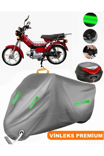 MotoEN  Vinleks Gri Bisan Spor 103 Arka Çanta Uyumlu Motosiklet Brandası (Kilit Uyumlu) ürün görseli