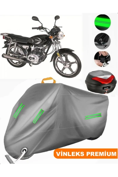 MotoEN  Vinleks Gri Bisan Toprak WRC 100 Arka Çanta Uyumlu Motosiklet Brandası (Kilit Uyumlu) ürün görseli 1