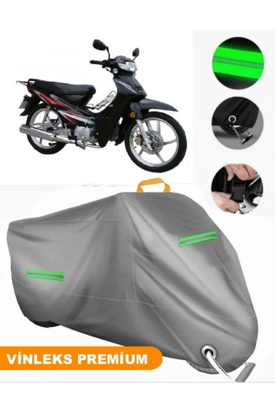 MotoEN Vinleks Gri Bisan Roadstar Cub Uyumlu Motosiklet Brandası Lüx Kalite (Kilit Uyumlu)