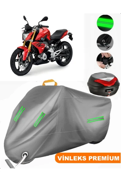 MotoEN  Vinleks Gri Bmw G 310 R Arka Çanta Uyumlu Motosiklet Brandası (Kilit Uyumlu) ürün görseli