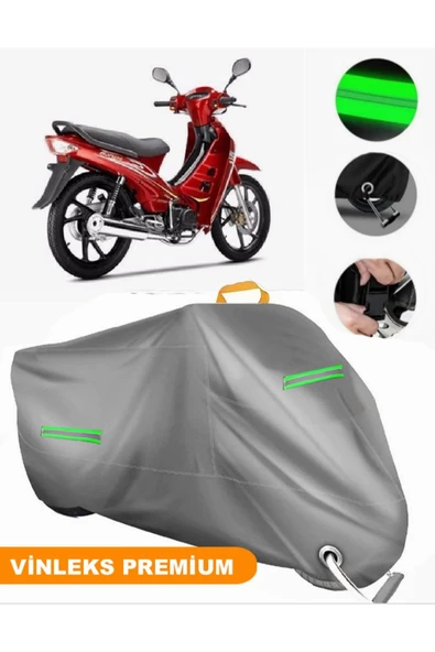 MotoEN  Vinleks Gri BuMoto/Jinling Safir 100CC Uyumlu Motosiklet Brandası Lüx Kalite (Kilit Uyumlu) ürün görseli