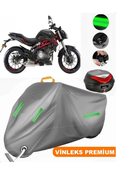 MotoEN  Vinleks Gri BenelliTNT 249-S Arka Çanta Uyumlu Motosiklet Brandası (Kilit Uyumlu) ürün görseli