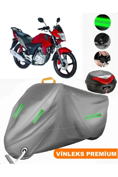 MotoEN  Vinleks Gri Bisan Tornado FKT 150 Arka Çanta Uyumlu Motosiklet Brandası (Kilit Uyumlu) ürün görseli