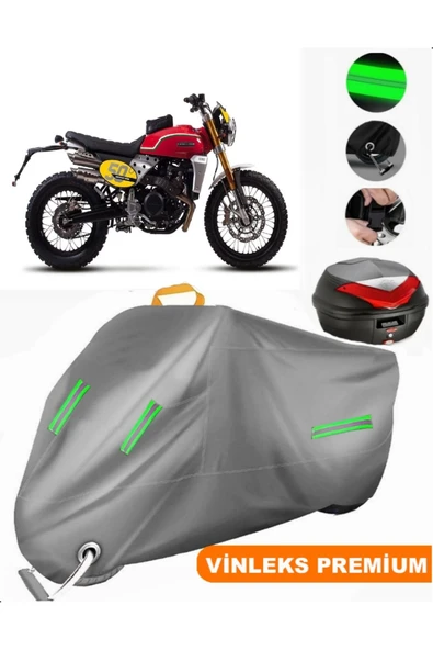 MotoEN  Vinleks Gri CABALLERO 500 Anniversary Arka Çanta Uyumlu Motosiklet Brandası (Kilit Uyumlu) ürün görseli