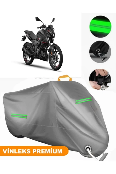 MotoEN  Vinleks Gri Bajaj Pulsar N 250 Uyumlu Motosiklet Brandası Lüx Kalite (Kilit Uyumlu)