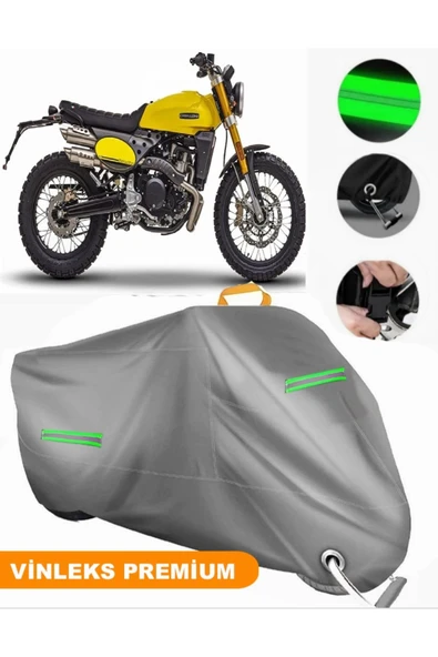 MotoEN  Vinleks Gri CABALLERO 500 Flat Track Uyumlu Motosiklet Brandası Lüx Kalite (Kilit Uyumlu) ürün görseli 1