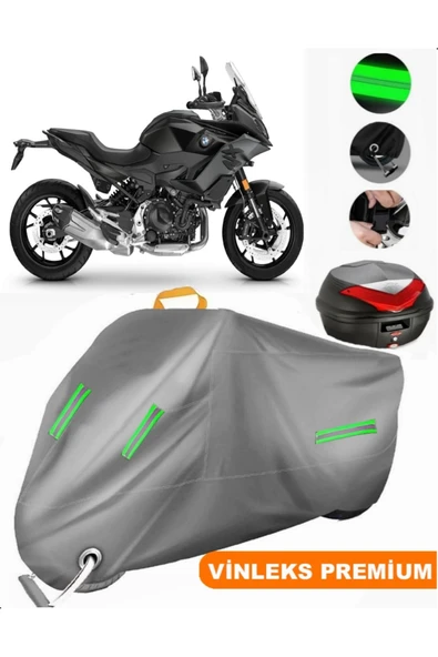 MotoEN Vinleks Gri Bmw F 900 XR Arka Çanta Uyumlu Motosiklet Brandası (Kilit Uyumlu)