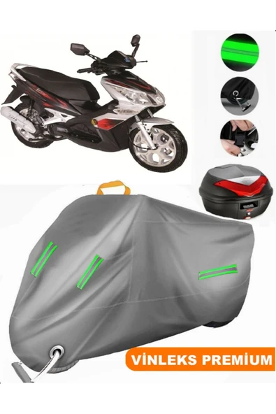 MotoEN  Vinleks Gri Bisan Teos 125 Arka Çanta Uyumlu Motosiklet Brandası (Kilit Uyumlu) ürün görseli