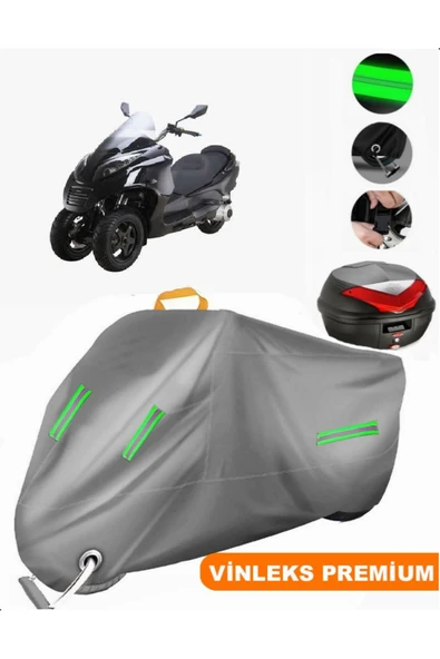 MotoEN  Vinleks Gri BuMoto/Jinling Gallardo F1 EFI MAXI Arka Çanta Uyumlu Motosiklet Brandası (Kilit Uyumlu)