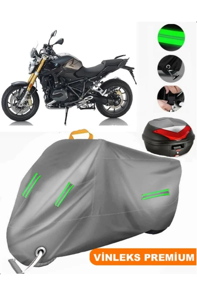 MotoEN  Vinleks Gri Bmw R 1200 R Arka Çanta Uyumlu Motosiklet Brandası (Kilit Uyumlu) ürün görseli