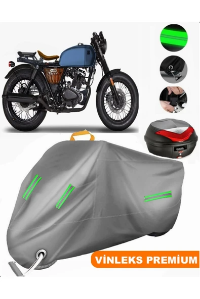MotoEN  Vinleks Gri Brixton Rayburn 125 Arka Çanta Uyumlu Motosiklet Brandası (Kilit Uyumlu) ürün görseli