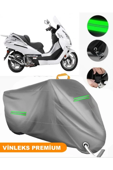 MotoEN  Vinleks Gri CF Moto Jet Max Uyumlu Motosiklet Brandası Lüx Kalite (Kilit Uyumlu) ürün görseli