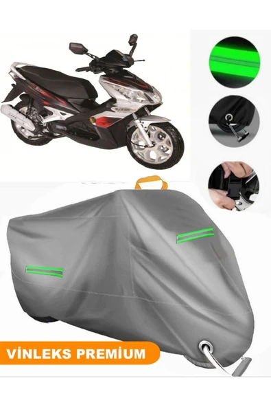 MotoEN Vinleks Gri Bisan Teos 125 Uyumlu Motosiklet Brandası Lüx Kalite (Kilit Uyumlu)