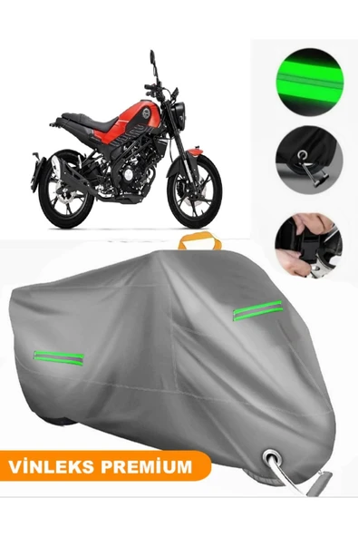 MotoEN  Vinleks Gri Benelli Leoncino 250 Uyumlu Motosiklet Brandası Lüx Kalite (Kilit Uyumlu) ürün görseli