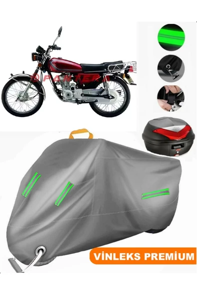 MotoEN  Vinleks Gri Çelik Motor Classic 125 Arka Çanta Uyumlu Motosiklet Brandası (Kilit Uyumlu) ürün görseli