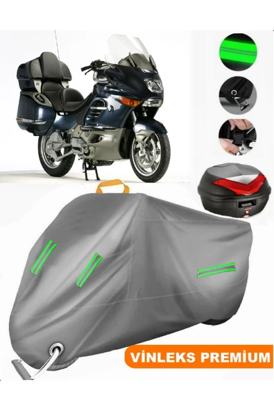 MotoEN  Vinleks Gri Bmw K 1200 LT Arka Çanta Uyumlu Motosiklet Brandası (Kilit Uyumlu) ürün görseli