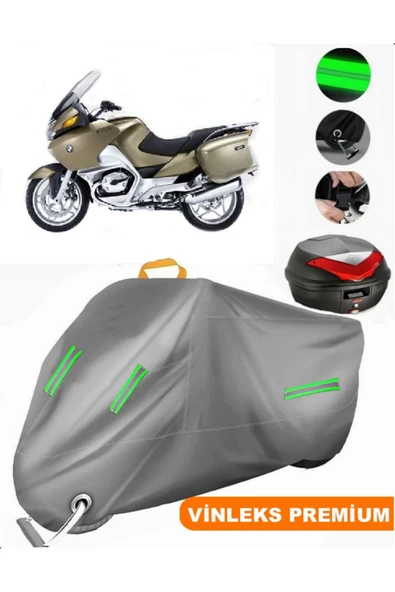 MotoEN  Vinleks Gri Bmw R 1100 RT Arka Çanta Uyumlu Motosiklet Brandası (Kilit Uyumlu) ürün görseli 1