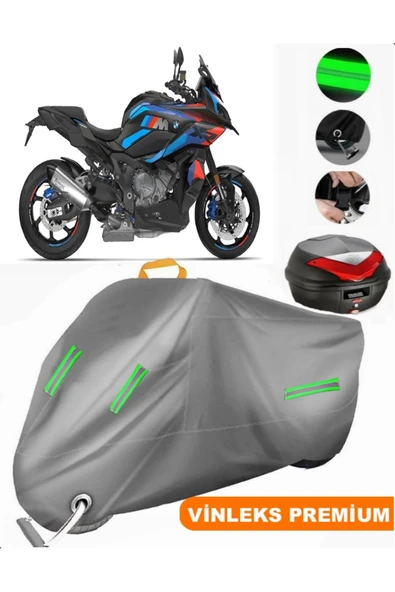 MotoEN  Vinleks Gri Bmw S 1000 XR Arka Çanta Uyumlu Motosiklet Brandası (Kilit Uyumlu) ürün görseli