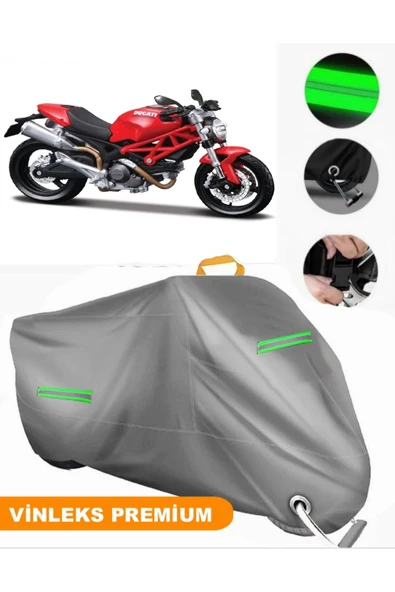 MotoEN  Vinleks Gri Ducati Monster 696 Uyumlu Motosiklet Brandası Lüx Kalite (Kilit Uyumlu) ürün görseli