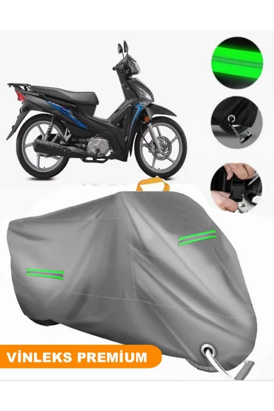 MotoEN  Vinleks Gri Çelik Motor XGJ 100-7 Uyumlu Motosiklet Brandası Lüx Kalite (Kilit Uyumlu) ürün görseli