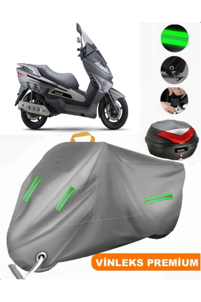 MotoEN  Vinleks Gri Benelli Zafferano Arka Çanta Uyumlu Motosiklet Brandası (Kilit Uyumlu) ürün görseli