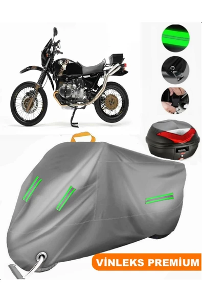 MotoEN  Vinleks Gri Bmw R 100 GS Arka Çanta Uyumlu Motosiklet Brandası (Kilit Uyumlu) ürün görseli