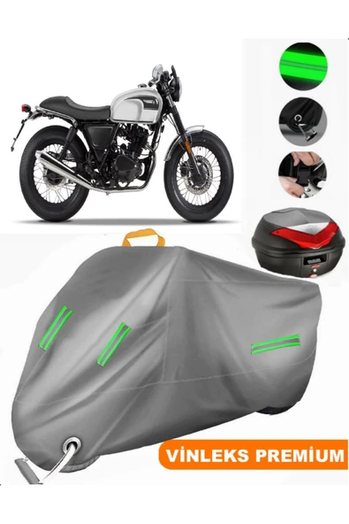 MotoEN  Vinleks Gri Brixton Sunray 125 Arka Çanta Uyumlu Motosiklet Brandası (Kilit Uyumlu) ürün görseli