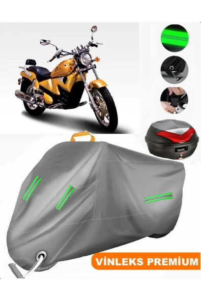 MotoEN  Vinleks Gri Dorado Poseidon Arka Çanta Uyumlu Motosiklet Brandası (Kilit Uyumlu) ürün görseli